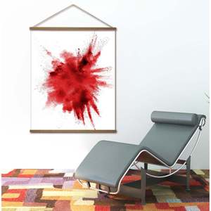 Pair of 71cm Magnetic <b>Poster</b> Strip MDF Natural with Float Pattern - Product Image 2