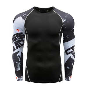 Vente en gros Custom Sublimation Rash Guard Hommes et Femmes Jiu Jitsu MMA BJJ Rush Guard Black Design by You! - Product Image 2