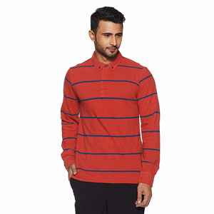 Algodón de lujo para hombres para polos con cuello bordado personalizado de manga completa transpirable tejido de punto sólido mejor precio - Product Image 1