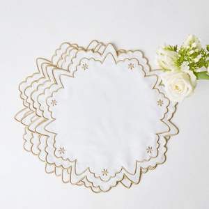 Designer Classic Linen <b>Table</b> <b>Placemats</b> with Premium Embroidery Work Carton Packed <b>for</b> Upscale Dining Room Aesthetics - Product Image 6