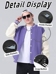 Blouson élégant de baseball pour hommes College Letterman Varsity Blouson laine + 100% coton pour la saison d'hiver du lycée - Product Image 2