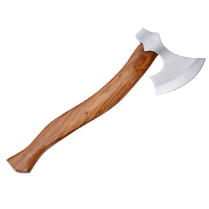 อุปกรณ์ตั้งแคมป์กลางแจ้งขวานเหล็กพร้อมด้ามจับไม้และปลอกหนังเครื่องมือสำหรับการตั้งแคมป์งานตามสั่ง - Product Image 2