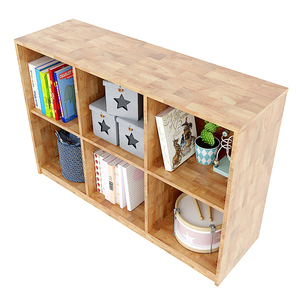 Natural Rubber Wood <b>6</b>-<b>drawer</b> Bookshelf 117x40x82cm for Living Room Standing Type KGS019 - Product Image 3