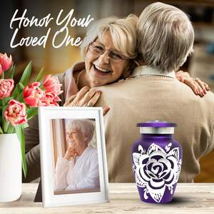 Urna de rosa para cenizas-Pequeña urna de cremación de recuerdo para cenizas con caja y bolsas-Honra a tu ser querido con urna conmemorativa Rosa - Product Image 2