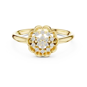 Anillo Floral con Diamante de Laboratorio de 0.085 CT para Mujer, Claridad VVS-VS EF, Oro de 18KT, 14KT, 10KT y Plata 925, Oro Rosa, Amarillo, Blanco - Product Image 3