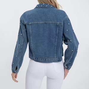 Personnalisé Femmes 2025 Automne Ultra Strass Denim Veste Bling Bling Strass Veste - Product Image 6