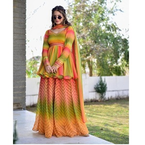 Ropa de fiesta de boda India paquistaní, estampado Digital de Georgette, Salwar Kameez para mujer, compras en línea, venta al por mayor desde la India - Product Image 1