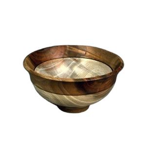 Cuenco para servir de madera seguro para alimentos de alta calidad hecho a mano indio, cuenco de madera maciza para aperitivos de frutas, ensaladera para el hogar, cuenco de madera - Product Image 1