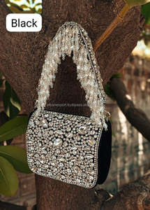 New Arrival Stunning Handmade Embossed Heavy Pearl and Stone Work Multi Color Bridal <b>Evening</b> Purses Women Heavy Purse Sling <b>Bag</b> - Product Image 5