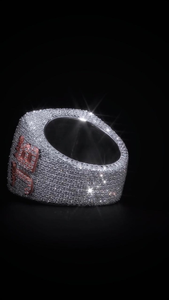 Custom Letter 925 Sterling <b>Silver</b> Rhodium Plated Moissanite Fancy Light Brilliant Cut Hip Hop <b>Statement</b> <b>Ring</b> for Unisex Party - Product Image 3