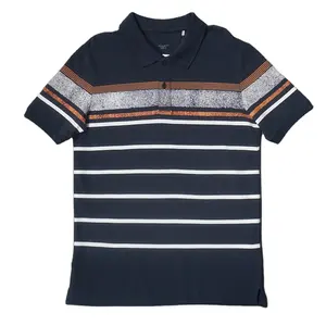 Sublimation Blank Cotton Casual Golf Polo T Shirt Custom Logo Top Quality Cheap Price Pique Fabric Knitted Men's Striped Polo