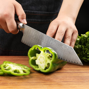 ใบมีดเหล็กดามัสกัสทำด้วยมือมีดเชฟทำด้วยมือพร้อมปลอกหนัง - Product Image 4