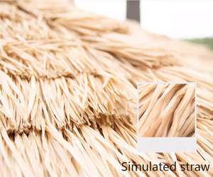 <span class=keywords><strong>Parasol</strong></span> d'extérieur 240cm Boho Hula Thatched Tiki, Parapluie Portable Hawaïen Pliant Paille <span class=keywords><strong>Raphia</strong></span> Plage Piscine Jardin Patio Parasols/ - Product Image 3