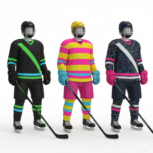 Ensembles de maillots de hockey personnalisés en sublimation pour hommes - Kit uniforme d'équipe complet 100% polyester à séchage rapide - Product Image 2