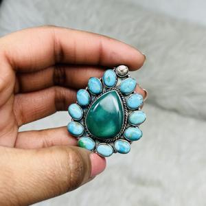 Bague en argent sterling naturel Bague turquoise Belle bague Bague mode en argent sterling - Product Image 2