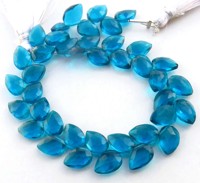 Perles en apatite hydroquartz synthétique bleue, forme poire, 10x7mm, facettées, fil de 7,5 pouces, percées en diagonale, pierres précieuses en vrac de haute qualité