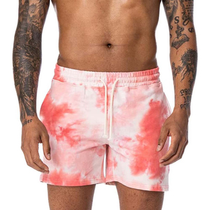 Shorts de sport pour hommes personnalisés avec logo, style streetwear, en coton, tie-dye, respirants, avec poches, écologiques, OEM disponible en gros - Product Image 5