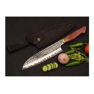 Cuchillo de Chef de acero Sanmei hecho a mano personalizado con mango de hoja de resina y Funda de cuero fino Chef Life Damasco cuchillo Chef Skills - Product Image 1