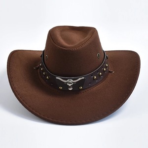 New Real Suede Western Cowboy <b>Hats</b> Vintage Big-edge Gentleman Cowgirl Jazz <b>Hat</b> <b>Holidays</b> Party Cosplay <b>Hat</b> - Product Image 3