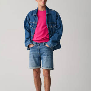 Distressed Texture Trend Driven Look <b>Men</b> Denim <b>Shorts</b> Mid Rise Secure Fit <b>Long</b> Lasting Wear <b>Men</b> Denim <b>Shorts</b> - Product Image 5