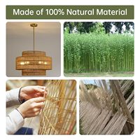 Boho 3-stufiger Rattan-Kronleuchter, handgewebte Weiden-Trommel-Pendelleuchte für Esszimmer, Restaurants und Gastgewerbe-Projekte