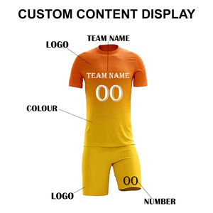Conjunto de Uniforme de Fútbol Personalizado para Hombre |   Uniforme de Fútbol con Degradado Naranja y Amarillo |   Servicio de Impresión de Ropa Deportiva al por Mayor para Conjuntos de Entrenamiento OEM - Product Image 5