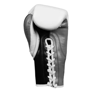 Gants de boxe d'entraînement professionnel sur mesure en cuir véritable de vachette à lacets multi-nuances couleurs personnalisées Logos Arts martiaux - Product Image 3
