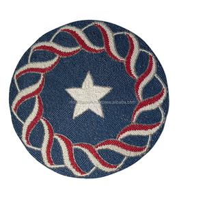 Juego de posavasos de manteles individuales redondos con cuentas hechos a mano, decoración de mesa de cocina personalizable para comedor, oficina, café y fiesta, alfombrillas para exteriores - Product Image 3