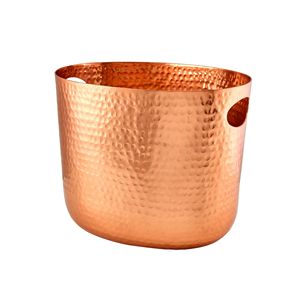 Elegant Look Hammered Ice Basket Restaurant Home Hotel Uses in Bulk Good Price Oval Shape Copper Color <b>Bar</b> & Wine Cooler Basket - Product Image 1
