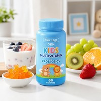 Gommes multivitaminées pour enfants avec probiotiques, supplément de fruits à mâcher pour la santé digestive, 60 gommes