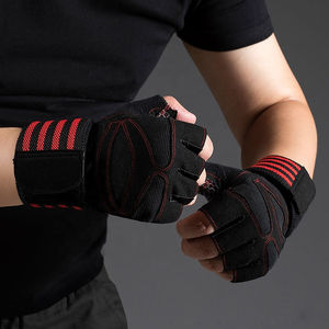 Gants de fitness demi-doigt rembourrés en gel de couleur classique unisexe Gants d'équitation antidérapants en cuir pour le cyclisme et le vélo pour l'été - Product Image 6