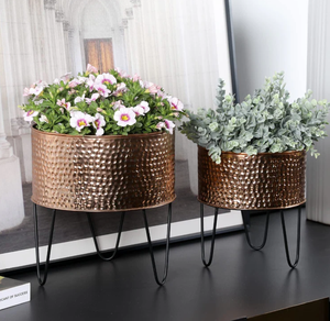 Best Selling Classic Style Metal Planter <b>Pots</b> With Stand For Home Decoration Living Room Garden Balcony - Product Image 3