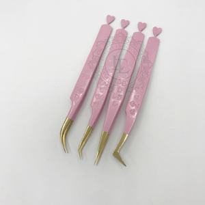 Pinzas de punto dorado con recubrimiento de polvo Rosa Lite, estilo de mango de corazón sostenible, corazón de acero inoxidable de primera calidad - Product Image 3