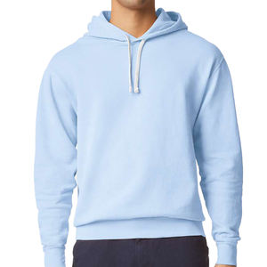 Sudadera con capucha de algodón transpirable ligera con estampado personalizado para hombres-Bordado y teñido liso Ajuste de gran tamaño Deportes de otoño y viajes - Product Image 2