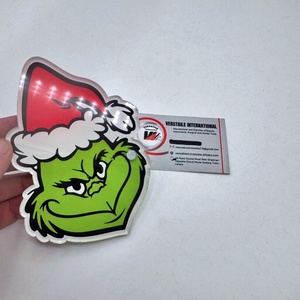 Tuiles à cils magnétiques en acrylique personnalisées de haute qualité avec motif Grinch de Noël, étiquette privée, pour extensions de cils - Product Image 3