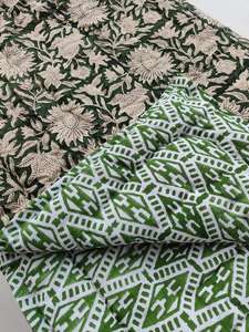 Couverture en coton Razai à motifs floraux, couverture Kantha chaude pour l'hiver - Product Image 4