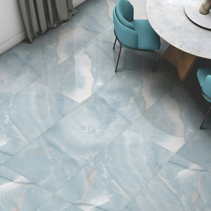 กระเบื้องปูพื้นและผนังพอร์ซเลนไฮกลอสสีน้ำเงินหิมาลัยสมัยใหม่ หลายขนาด ขัดเงา สำหรับตกแต่งภายในโรงแรมหรูและบ้าน - Product Image 1