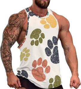 Adorable Dogs - Camiseta sin mangas de algodón con cuello redondo para hombre, chaleco sin mangas para entrenamiento, gimnasio y fitness - Product Image 1