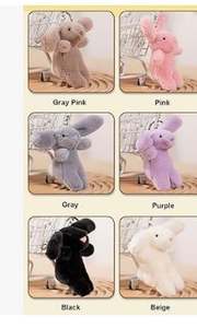 Pendentif en peluche lapin mignon Miokkley, mini charme lapin, sac à dos unisexe, sac à main, coton, cadeau, porte-clés de fête - Product Image 6