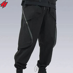 กางเกงขาบานสำหรับผู้ชายกางเกงวอร์มสีดำสไตล์ฮิปฮอปสไตล์ฮิปฮอปทันสมัย6ซิปตามสั่ง - Product Image 1