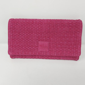 Tipo de cierre de cuero genuino Bolsillo interior magnético con cremallera Bolsos de cartera de estilo de embrague de cuero puro trenzado a mano para mujer y Niña - Product Image 1