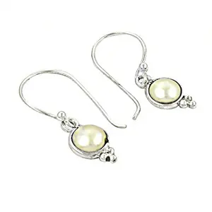 Boucles d'oreilles pendantes élégantes en argent 925 avec perle pour femmes, accessoire de bijouterie haut de gamme - Product Image 3