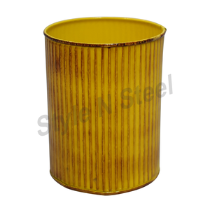 <b>Round</b> Planter Galvanized Planter Handle Interior Planters Home and Garden Decor - Product Image 2