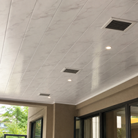 Plaque de plafond en PVC WYRAX à emboîtement multi-cellules, fixation rapide, motif marbre subtil, largeur 200 mm, profil 7,5 mm pour salle de bain et maison