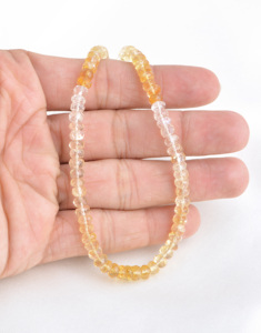 Perles facettées en citrine ombrée, 1 brin, pierre précieuse naturelle, pierre précieuse pour la fabrication de bijoux fins - Product Image 4