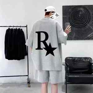 2025 nouvel été hommes vêtements de sport ensemble Fitness T-Shirt et short en coton avec trois barres Logo imprimé pour la course et les loisirs - Product Image 5