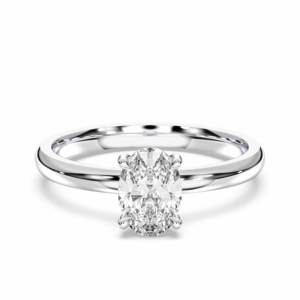 1.17 carats F-G/VS Lab Grown Oval Diamond Prong Set Solitaire Bague de fiançailles 10K/14K/18K plaqué or massif pour femme - Product Image 6
