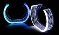 Lentille de projecteur LED, phare au xénon HID, anneau halo / œil d'ange, phare de rénovation, phare de voiture pour VERSA