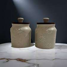 Pot en céramique artisanal pour la cuisine quotidienne, idéal pour le rangement décoratif, pot en céramique élégant pour le garde-manger et le comptoir, prix abordable - Product Image 2