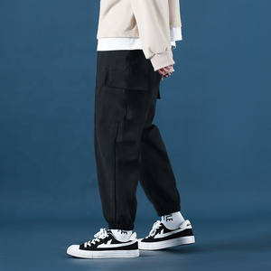 Pantalones Cargo personalizados para hombre, pantalones deportivos de Color sólido con bolsillos laterales, pantalones informales de lona con cordón, técnicas bordadas - Product Image 5